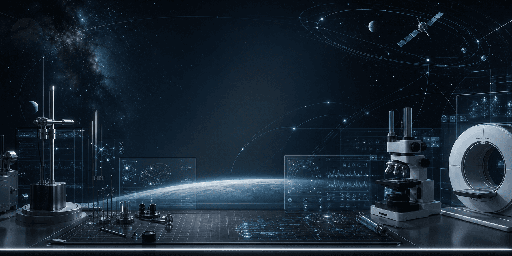 Research environment with space signals, sensor data, and calibrated instruments
