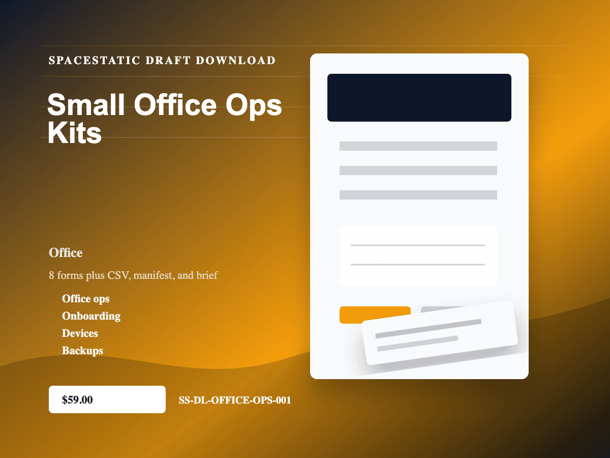 Small office operations forms and printable packet preview